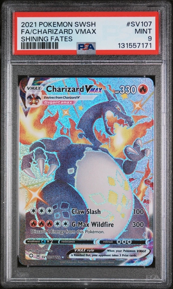 Charizard VMAX SV107/SV122 Shining Fates: Shiny Vault Holo PSA 9 - Image 1 of 1
