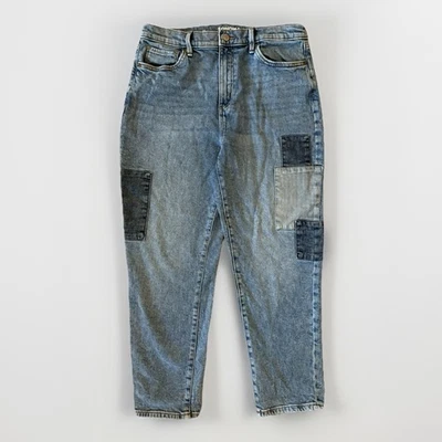 Y2K Women's Blue Distressed Low Rise Jeans With Patches Size 10 VNTG 90’s - Image 1 of 4
