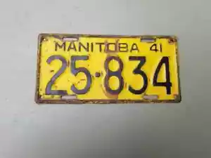 1941 Manitoba License Plate - Picture 1 of 1