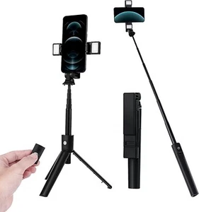 Supporto per selfie 3 in 1 con luci a doppio LED e telecomando wireless - Imagen 1 de 9