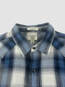 Camisa vaquera Lucky Brand para hombre pequeña occidental manga larga perla abotonada a presión - Imagen 1 de 13