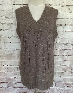 Vero Moda Briella Sleeveless V Neck Cable Knit Sweater Vest Brown Size S NEW - Picture 1 of 5