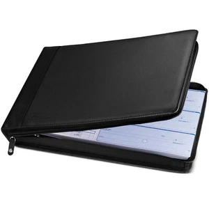 Inkline Professional 7-Ring Check Binder Portfolio, PU Leather, Zippered Closure - Picture 1 of 22