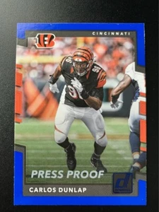 2017 Donruss Press Proofs Blue #89 Carlos Dunlap Bengals - Picture 1 of 2