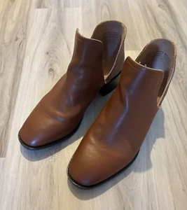 Seychelles Brown Leather Ankle Boots Los Angels Women's Size 8.5 - Picture 1 of 6