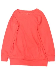 Girls Neon Orange Pull-Over Sweatshirt Top with Pockets Large (10-12) - Picture 1 of 2