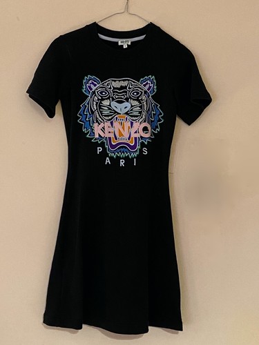 Abito Kenzo donna cotone nero taglia S aderente e svasato XS