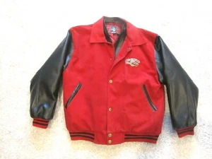 Pacific Flyer Club Patch Jacket Men XL Faux Suede Insulated Maroon/Black - Picture 1 of 6