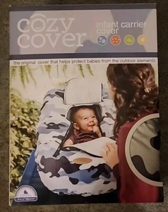 Cozy Cover Infant Carrier Cover Black and Gray Camo White Lining NEW - Picture 1 of 4