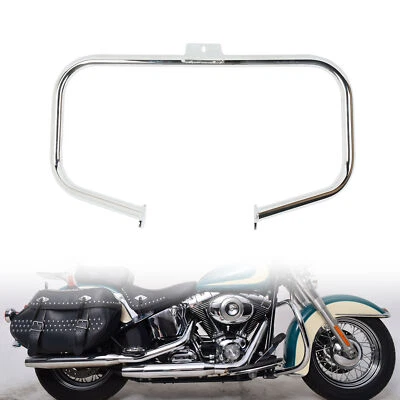 Chrome Front Engine Guard Crash Bar Fit For Harley Softail  FL Fat Boy 2000-2017 - Image 1 of 4
