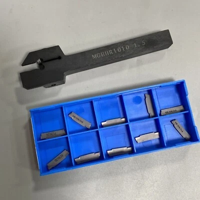 10Pcs MGMN150 1.5mm & MGEHR1010-1.5 10mm CNC Parting Off Grooving Tool Holder - Image 1 of 4