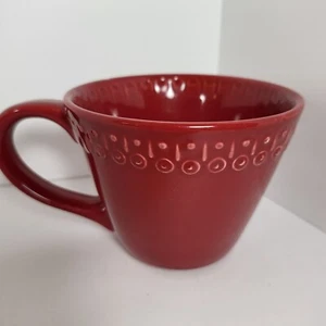 Starbucks Coffee Mug 14 oz Red Made In Portugal Raised Design - Picture 1 of 7