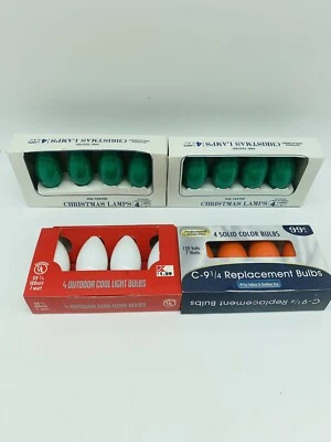 16 Vintage C-9 1/4 Outdoor Bulbs Lights Orange White Green 4 Boxes of 4 Bulbs - Image 1 of 3
