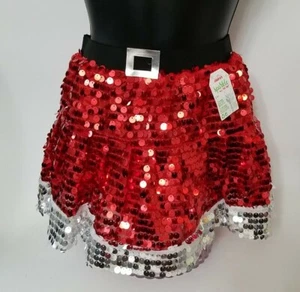 CLAIRE'S Pailletten Santa Urlaub Weihnachten Rock Kostüm Gr. S/M NEU mit Etikett - Bild 1 von 4