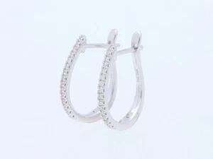 Pendientes criollos de 30 brillantes de oro blanco 750 de 18 quilates de precio superior nuevos detalles - Imagen 1 de 6