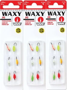 VMC WXJ Waxy Jig Kit 6 Köder auf einer Karte Sie wählen Größe & Menge - Bild 1 von 4