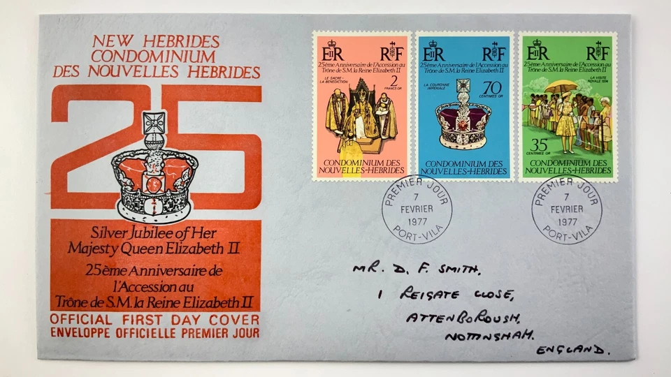 Port Vila British First Day Cover 1977 Silver Jubilee Queen Elizabeth II HH339 - Image 1 of 4