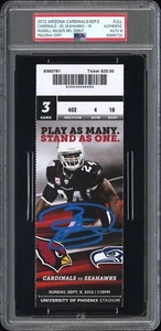 Russell Wilson Signed NFL Debut Full Ticket Stub 9/9/12 Seahawks PSA 8 Auto - Picture 1 of 2