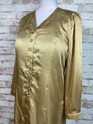 Liquid Shine Satin Secretary Blouse Sissy Mistress CD 12 40 Bust Shiny Slippery - Image 1 of 4