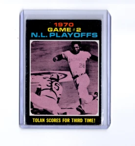 1971 Topps NL Playoffs Game 2 Bob Tolan Scores for the Third Time #200 🚀😳 VG - Imagen 1 de 2