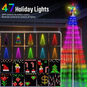 6Ft DIY Outdoor Christmas Trees for Yard with 47 Prelit Lights 265 LED Christmas - Picture 1 of 8