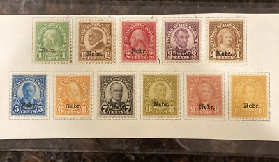 1929 US Stamps Scott #669-#679 Complete Set Of Nebr Overprinted Mint Hinged - Image 1 of 4