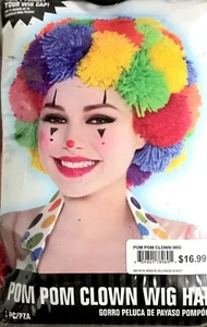 Clown Bommel Perücke Halloween Kostüm - Bild 1 von 1