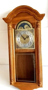 Howard Miller 620-156 Fenton Golden Oak Wall Clock Dual Chime - Picture 1 of 20