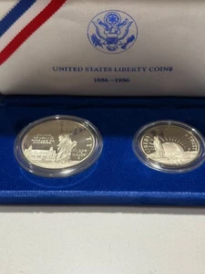 United States Mint Liberty Coins 1986 Liberty Half Dollar Silver Dollar Proof - Picture 1 of 12