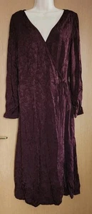 H&M Purple Long Sleeve 120cm Long Wrap-up Dress Size EUR 48 / UK18-20 - Picture 1 of 6