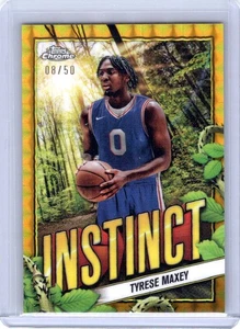 Tyrese Maxey 2024-25 TOPPS CHROME INSTINCT GOLD  /50 - Picture 1 of 2
