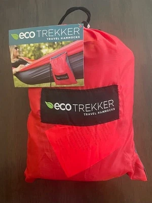 ECO-Trekker NWT travel hammock Red&Charcoal Rip stop polyster light store in bag - Image 1 of 4