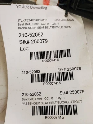 Cinturón de seguridad cubo delantero a través de hebilla de pasajero 11/05 se adapta 04-06 SCION XB 7415 Foto 1 de 4