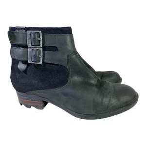 Sorel Lolla wasserdichte Damen-Stiefelette aus schwarzem Leder Größe 8,5 - Bild 1 von 7