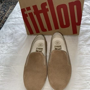 Fitflop Beige Sued Loafer Size 4 EUC - Picture 1 of 10