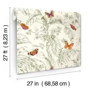 2 Double Rolls Ashford House York AF2027 Papillon Wallpaper Butterfly 27”x27’ - Picture 1 of 5