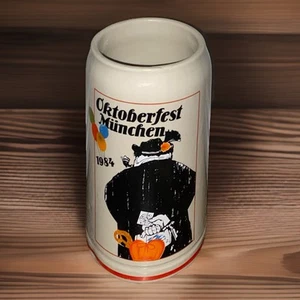 Taza vintage 1984 Oktoberfest Munchen gres Stein 1L Alemania Emil Sogor - Imagen 1 de 5