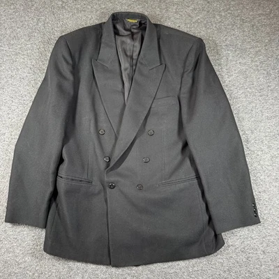 Vintage John Henry Double Breasted Blazer Jacket Mens 42L Black Lined - Image 1 of 4