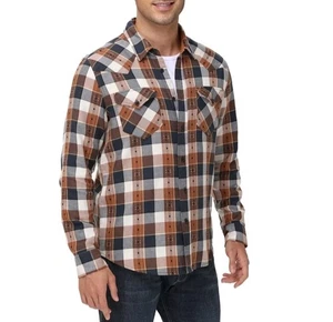 Camisa de franela Frye para hombre talla XXLarge jacquard casi negra manga larga nueva con etiquetas... - Imagen 1 de 16
