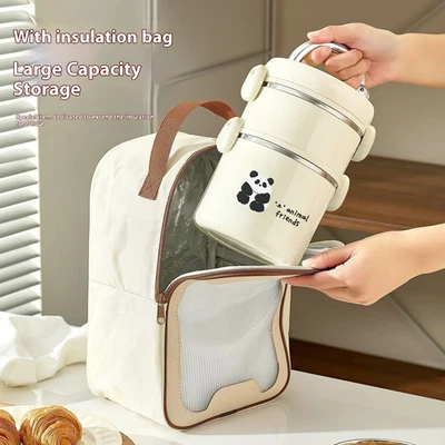 Fiambrera aislada 304 acero inoxidable trabajador de oficina apta para microondas fiambrera St Foto 1 de 4