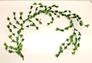 Miniature Garland Ming Pine Roping W/Pip Berries Christmas Decoration 24" - Picture 1 of 6
