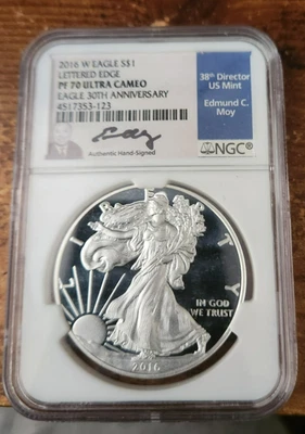 2016 w Silver Proof American Eagle NGC PF 70 Ultra Cameo (123) - Imagem 1 de 2