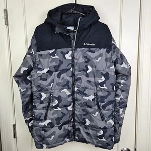 Columbia Youth Winter Insulated Snow Ski Jacket Camouflage Black Gray Size 18/20 - Picture 1 of 3