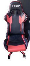 S Racer Gaming Chair Adjustable Ergonomic High Back PU Leather Black & Red CHEAP