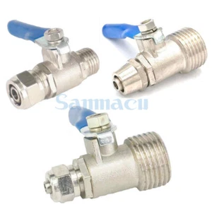 1/4"" 3/8"" 1/2"" BSP Stecker - passt Schlauch O.D 6/8/10/12 mm vernickelt Messing Kugelhahn - Bild 1 von 24