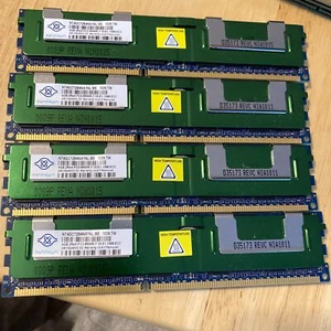 LOT 4x NANYA 4GB 2RX4 PC3-8500R-7-10-E1 NT4GC72B4NA1NL-BE ECC Server RAM 16GB - Picture 1 of 8