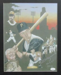 Bill Mazeroski Autographed 11x14 Art Photo Matted Pirates JSA 178309 - Picture 1 of 4