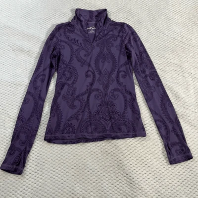 Top pulóver de manga larga para mujer Eddie Bauer pequeño púrpura camisa cachemira Foto 1 de 4