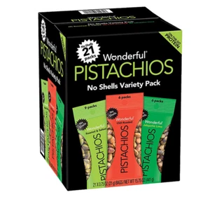 Wonderful Pistachios Variety Pack, 0.75 oz., 21 pk. FREE shipping - Picture 1 of 2