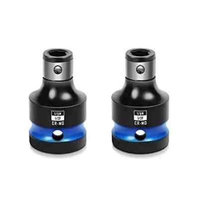 2pcs ImpactÂ Bit Holders 1/2 Inch Square Drive To 1/4 Inch Hex Socket Adapter... - Image 1 of 4